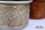 Hand craft glass jar with relief outliner, Hand dekoriert Glas mit Relief.